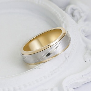 투톤 컬러 실버925 남성 반지 커스텀 각인 웨딩 밴드 파티 및 데일리 착용 - Product Image 3
