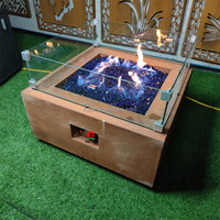 Table de feu extérieure en acier Corten avec foyer au gaz naturel/GPL pour la cuisson en extérieur