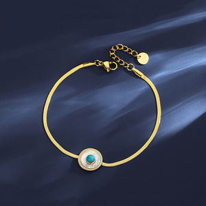 SP-LAM อินเทรนด์เสน่ห์สแตนเลส<span class=keywords><strong>2021</strong></span>ผู้หญิงหรูหราปรับ Dainty เชื่อมโยงห่วงโซ่สร้อยข้อมือสีฟ้าครามกำไลข้อมือ - Product Image 3