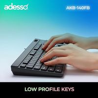 Teclado de Escritorio USB con Cable OEM ODM AKB140FB de Perfil Bajo con Lector de Huellas Dactilares Integrado, Compatible con Windows Hello, Encriptación AES256