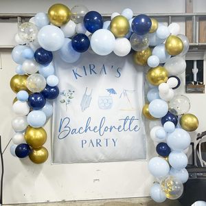 Paquete de 60 Globos Metálicos Azules y Azul Macaron de 12 Pulgadas con Globos de Confeti Dorado Metálico para Fiesta de Cumpleaños - Product Image 4