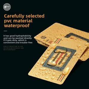 Mahjong Solitaire Portable pour la Maison, Épais, Durable, de Voyage, en Plastique, Étanche, avec Cartes Spéciales 144 en Feuille d'Or, Motif Pardessus - Product Image 2