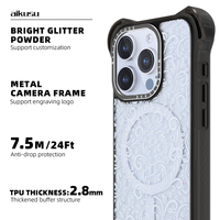 Étui magnétique anti-impact pour iPhone 14 15 Pro Max Étui de luxe en TPU transparent avec lanière Étui de téléphone Sangle Logo personnalisé Étui pour iPhone 15 Pro