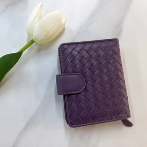 Zenos Women's Lambskin Woven Wallet, Bifold Short Card Holder, Genuine Leather Multi-Card Slots Coin <b>Purse</b>, Fashionable & Portab - Product Image 4