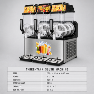 Machine à slush commerciale à trois réservoirs 36L 220V 1.2kW R290, distributeur de boissons glacées pour café, restaurant, épicerie - Product Image 6