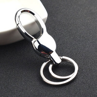 Porte-clés à mousqueton en alliage de zinc multi-styles, porte-clés de voiture en métal gravé au laser personnalisé avec double anneaux