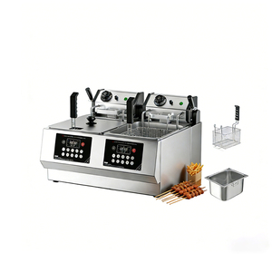<span class=keywords><strong>Friteuse</strong></span> <span class=keywords><strong>professionnelle</strong></span> commerciale à double cuve avec fonction de levage automatique et revêtement antirouille pour une hygiène optimale - Product Image 5