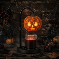 Lampe chauffe-cire d'Halloween en forme de citrouille, style horrifique, noire gothique, lampe de table, couleur personnalisée, logo, moule exclusif