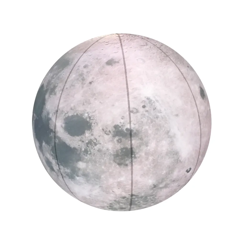 Ballon de planète lune lumineuse led étanche à l'hélium gonflable clignotant avec des bâtons pour les décorations d'événement de fête de noël