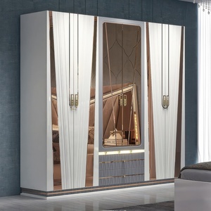Ensemble de chambre à coucher moderne de luxe personnalisé en bois, lit King/<span class=keywords><strong>Queen</strong></span> avec rangement, meubles de style ferme pour appartement et villa - Product Image 5