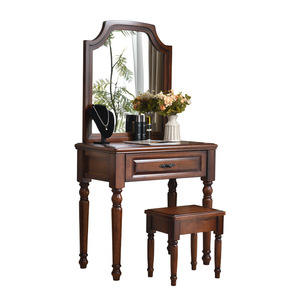 American Style Solid Wood Dressing <b>Table</b> With <b>Mirror</b> Storage Bedroom Makeup <b>Vanity</b> Oak Wood Adult Furniture - Product Image 4