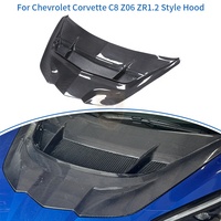 Capot moteur en fibre de carbone style ZR1.2 pour Chevrolet Corvette C8 Z06, capot ventilé, accessoires de voiture
