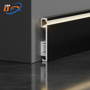 Plinthes modernes en alliage d'aluminium pour sols, éclairage d'angle droit, écologiques, durables, résistantes à l'eau, thermolaquées - Product Image 1