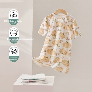 Sacco nanna estivo sottile per neonati, antibatterico, traspirante, in puro cotone, con maniche a tre quarti, pigiama per bambini e bambine - Product Image 3
