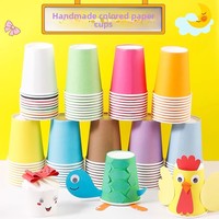 Gobelets en papier blanc épais et colorés faits main jetables pour le bricolage – Matériel artistique créatif pour enfants de maternelle