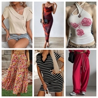 Groothandel dameskleding voorraad gemengde mode casual jurken tops badkleding korte rok populaire dameskleding willekeurige levering