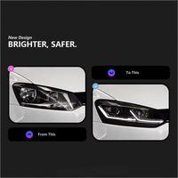 Phares LED modifiés pour Polo 2011-2018, 12V 30W, double lentille, feux de jour et clignotants