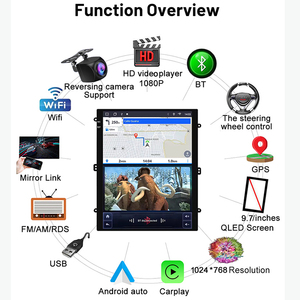 9.7 inch màn hình cảm ứng Android 13 dọc IPS GPS navigation đài phát thanh với HD sao lưu máy ảnh Carplay cho CADILLAC SRX 2009 ~ 2012 - Product Image 4