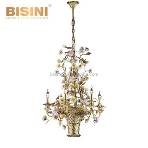 Ottone antico 6-<span class=keywords><strong>teste</strong></span> di Illuminazione A Sospensione Lampadario, Imitato Cigno di Disegno Decorativo Per La Casa di Porcellana Luce Del Pendente - Product Image 4