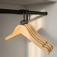 Cintres en bois classiques durables de haute qualité, avec logo personnalisé et crochet métallique, pour magasins de vêtements, garde-robes, manteaux et costumes – Vente chaude