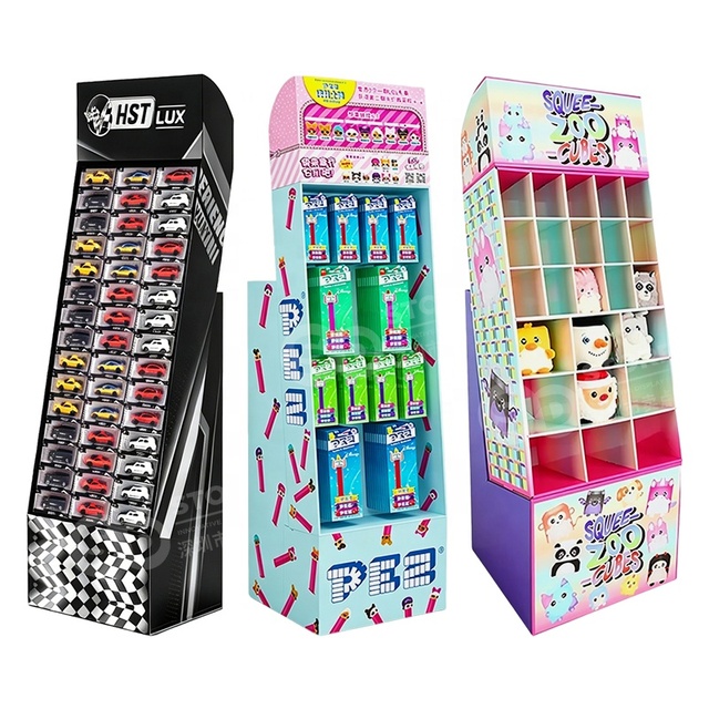 Custom Retail Corrugated Pegboard Power Wing Displays Durable Folding Sidekick Display with Plastic Pegs, Optional Header Card