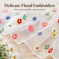 Nouvelles Tendances 2026 Nappe en Organza Brodé Floral, Nappe de Mariage en Polyester avec Dentelle Florale pour la Décoration Intérieure