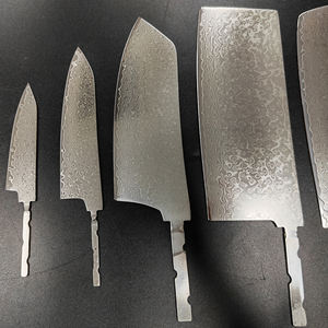 DM10BD2 Scharfe Messerklinge aus Damaststahl, partiell verborgener Erl, Federstruktur-Klinge, Messerrohling aus Damaststahl für Verkauf - Product Image 5