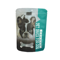 Pochette en plastique refermable écologique à fermeture éclair, emballage de friandises pour chiens et chats, sacs d'emballage d'aliments pour animaux de compagnie