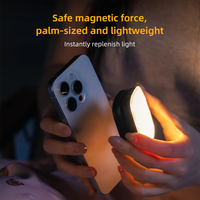 F662 Miroir de maquillage Selfie Rotation à 360 degrés Lumière de remplissage LED Conception pliable Luminosité réglable Éclairage photographique carré