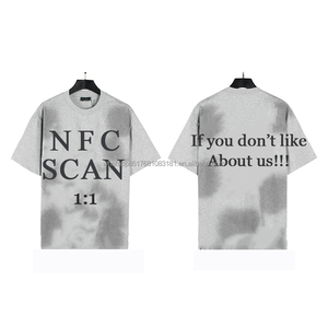 T-Shirt NFC SCAN di Alta Qualità per Uomo, Abbigliamento Hells Y2K Streetwear, Magliette Personalizzate 100% Cotone con Stampa Vintage a Stelle - Product Image 4