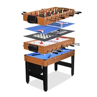 Table de jeux multifonction 7-en-1 pleine grandeur en bois d'ingénierie avec garantie de 180 jours – Ensemble d'arcade familial et pour adultes : Hockey, billard, baby-foot, tennis de table