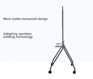 Venta caliente Altura ajustable 32 "-55" Led Lcd Plasma TV Trolley Stand Floor Mount Metal Universal Mobile 360 grados Rolling TV Carts - Product Image 4