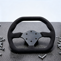Volante de Carreras en Forma de D de 310 mm, de Gamuza, con 6 Pernos, Fácil Instalación para Simulación de Carreras, Karts y Modificación de Autos, Venta al Por Mayor
