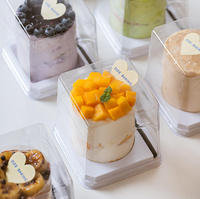 Boîte à gâteau à charnière rectangulaire jetable en plastique PET écologique de qualité alimentaire pour sushi, salade, pain et nourriture pour animaux de compagnie, couleurs et tailles personnalisées