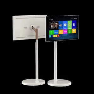 Tv pintar 27/32 inci portabel TV nirkabel LCD layar sentuh Panel Incell dengan tampilan vertikal dan dudukan stabil