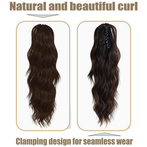 Peluca de cola de caballo para mujer, agarre grande, cordón corrugado con agua, máquina de Clip, doble trama, simulación Natural de moda - Product Image 4