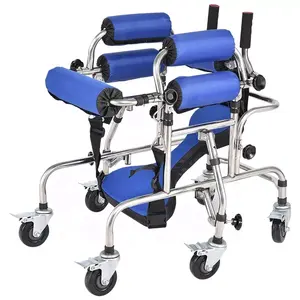 High Quality Height Adjustable Stainless Steel Children's Walker Walking Aids Lower Limb Training Device for Disabled