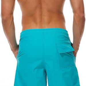 ชุดว่ายน้ำผู้ชายแบบสองชิ้น สีพื้น ผลิตโดยผู้ผลิตมืออาชีพจากจีน ผ้าตาข่ายซับใน แห้งเร็ว ออกแบบตามสั่งสำหรับออกกำลังกาย - Product Image 2