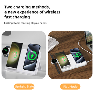 Estación de carga inalámbrica rápida 4 en 1 plegable de 15W <span class=keywords><strong>con</strong></span> lámpara PD y QC3.0 Compatible <span class=keywords><strong>con</strong></span> <span class=keywords><strong>iPhone</strong></span> Apple Watch <span class=keywords><strong>AirPods</strong></span> - Product Image 5