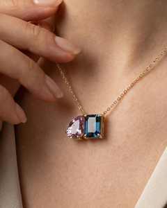 New Customised <b>Birthstone</b> Gemstone Pendant 14K Gold Link Chain Cute Engagement Wedding Dainty <b>Necklace</b> - Product Image 4