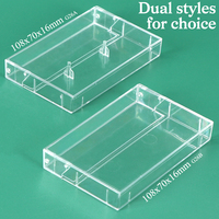 SUNSHING - Caja de Plástico Transparente para Casetes de Audio, Caja de Acrílico Transparente para Casetes, Caja de Almacenamiento Vacía para Casetes VHS