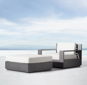 Canapés de patio en aluminium anti-corrosion, chaises de jardin en métal imperméables, meubles d'extérieur pour villa et hôtel - Product Image 6