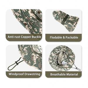 Sombrero de pescador de ala ancha para exteriores, para pesca y montañismo, con borde redondo, gorra de senderismo con estampado de camuflaje o liso, ¡Gran oferta! - Product Image 5