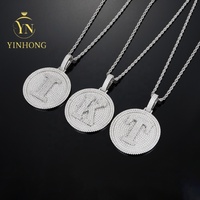 Pendentif Lettre Moissanite en Argent 925 VVS, Personnalisable pour Femme et Homme, Réagit au Testeur de Diamant