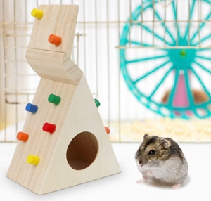 Renkli Modern ahşap kauçuk kafes oyuncak tahterevalli tünel gizlemek küçük hayvanlar için oyuncak oyna cüce Hamster fare - Product Image 4