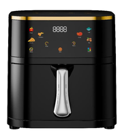 Freidora de Aire de Acero Inoxidable de 8L, Diseño Moderno y Fácil de Limpiar, 1400W, Imagen a Color, 10 Menús, Pantalla Táctil, 80-220V ° Freidora de Aire Digital C