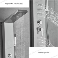 Ensemble de douche de salle de bains moderne avec robinet électrique dissimulé haute pression et panneau de douche à effet pluie, motifs de massage mural et de jet