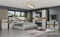 Ensembles de chambre à coucher, lit double king size, ensemble de meubles de chambre à coucher en bois, ensemble complet moderne de luxe en bois