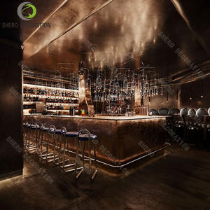 Conception de comptoir de bar pour boîte de nuit, mobilier de boîte de nuit personnalisé et durable, présentoir à vin en métal pour la décoration de boîte de nuit - Product Image 1