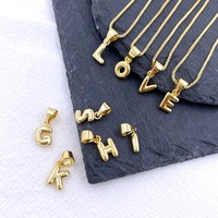 Pendentif Lettre Initiale A-Z Plaqué Or 18K Effet Bulle, Breloque Alphabet pour Fabrication de Bijoux - Vente Chaude